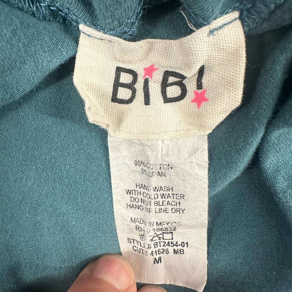 #79- BiBi One-Shoulder Teal Blue Top Size M - Picture 7 of 7